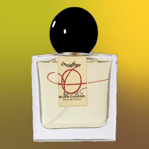Bottle of Chronotope Buen Camino Extrait de Parfum—all-natural handmade immortelle orange blossom perfume