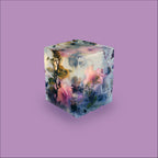 3D scent sculpture for Chronotope Perfume’s Spite Eau de Toilette: a translucent block of ice encases violet and rose petals suspended in light, giving the impression of frozen emotion while equally threatening to melt. Set against a Melancholic Mauve background, the sculpture conveys Spite’s quiet bitter restraint and fragility.