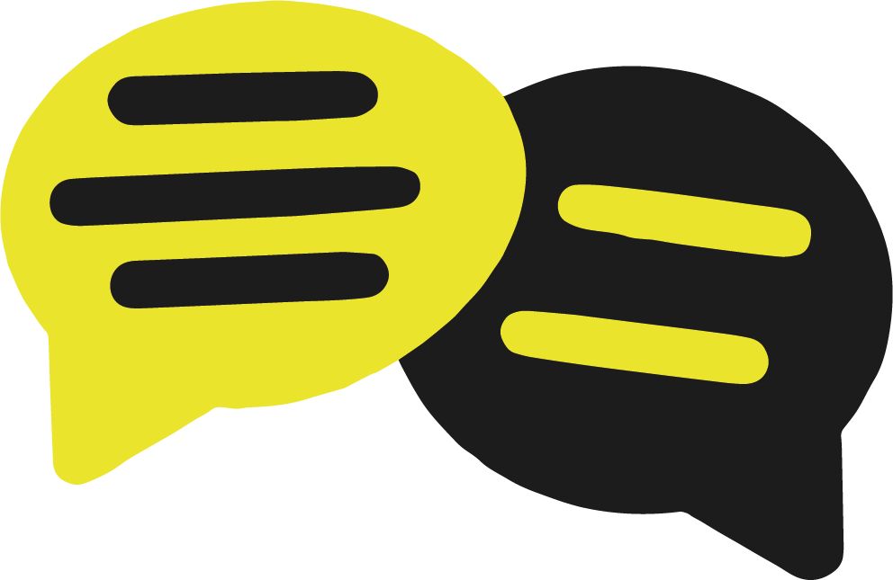 A graphic icon depicting conversation bubbles for use by Chronotope’s online store